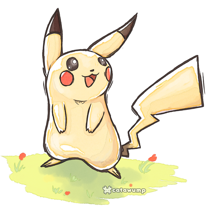Watercolor Pikachu Fan Art